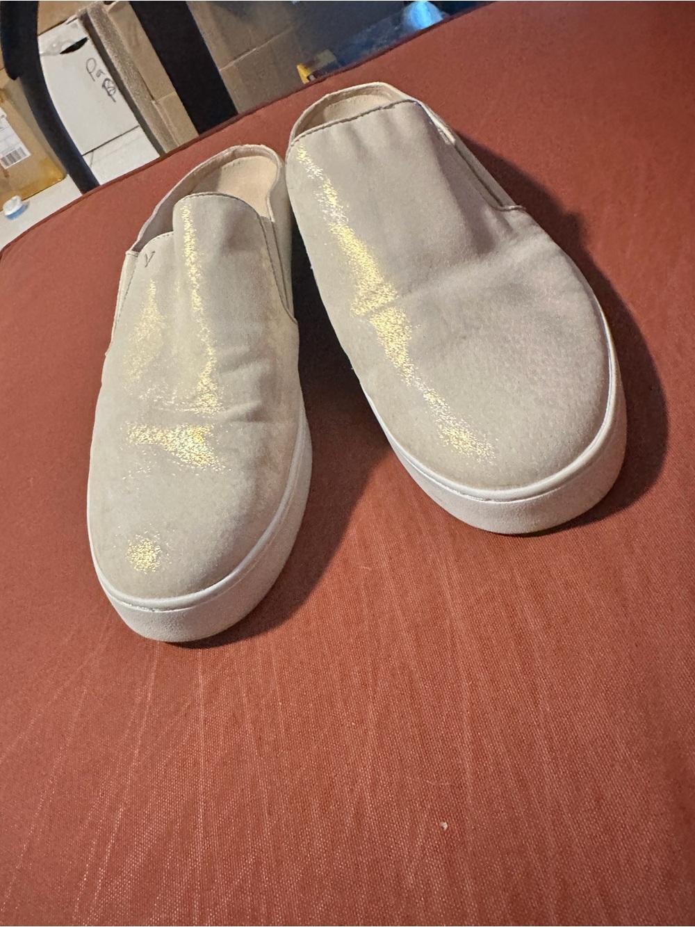 Vionic Womens Dakota Gold Metallic Leather Slip On Size 11